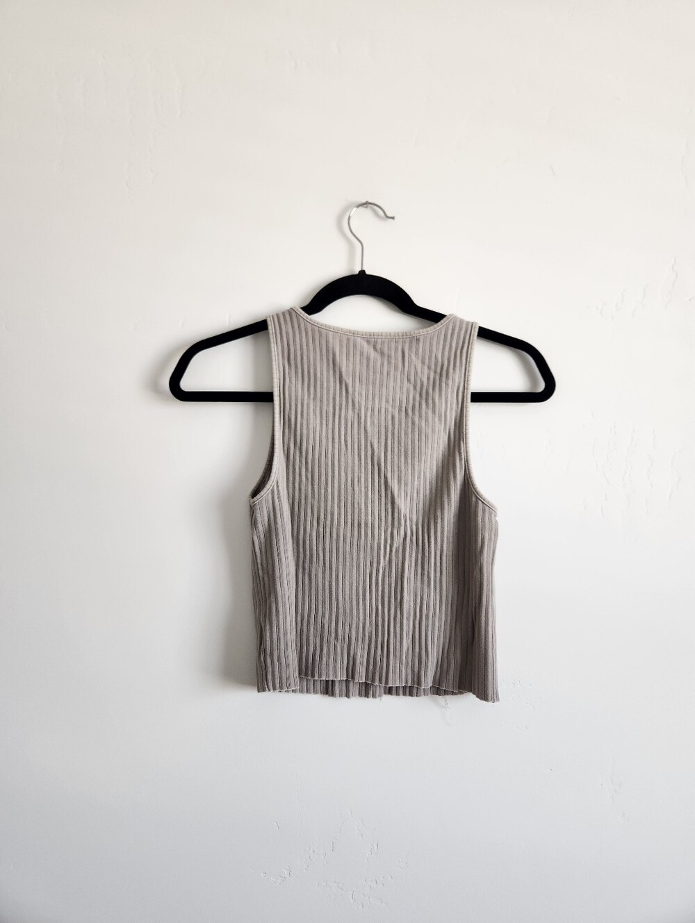 American Eagle Ribbed Notch Tank Tops Size Medium In Taupe - Picture 3 of 7